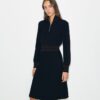 A-Linien-Kleid mit Rollkragen und Reißverschluss A-Linien-Kleid mit Rollkragen und Reißverschluss