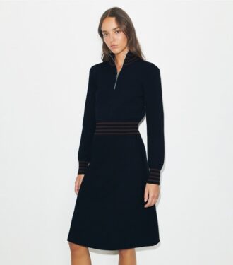 A-Linien-Kleid mit Rollkragen und Reißverschluss
