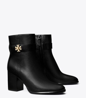 Ankle Boots mit Drehverschluss und Absatz