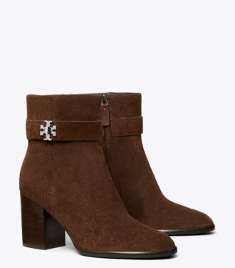Ankle Boots mit Drehverschluss und Absatz