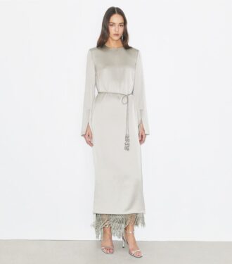 Asymmetrisches Crêpe-Kleid