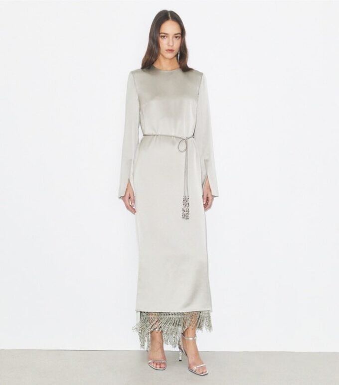 Asymmetrisches Crêpe-Kleid Asymmetrisches Crêpe-Kleid