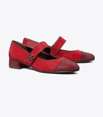 Ballettschuhe mit Kappe, Mary Jane und Pavé-Absatz