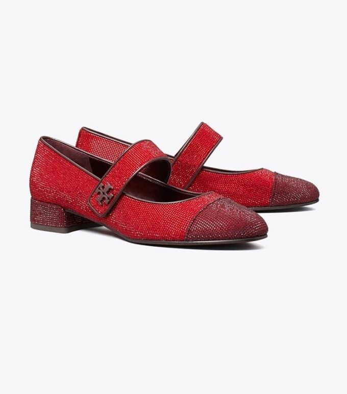 Ballettschuhe mit Kappe, Mary Jane und Pavé-Absatz Ballettschuhe mit Kappe, Mary Jane und Pavé-Absatz
