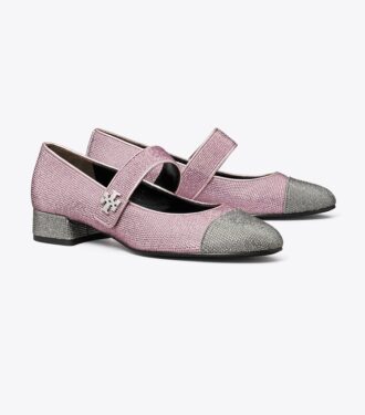 Ballettschuhe mit Kappe, Mary Jane und Pavé-Absatz