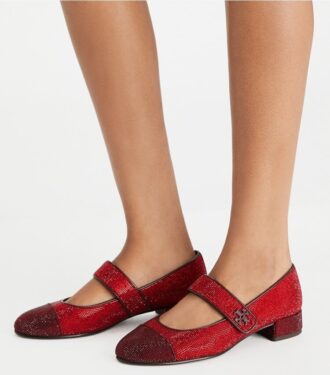 Ballettschuhe mit Kappe, Mary Jane und Pavé-Absatz