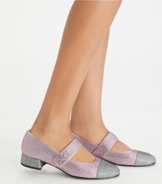 Ballettschuhe mit Kappe, Mary Jane und Pavé-Absatz
