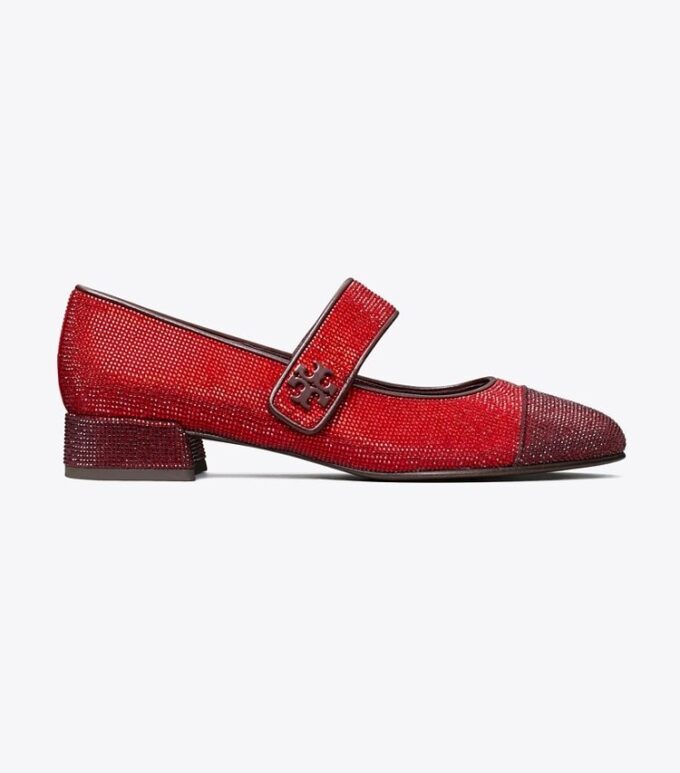 Ballettschuhe mit Kappe, Mary Jane und Pavé-Absatz Ballettschuhe mit Kappe, Mary Jane und Pavé-Absatz