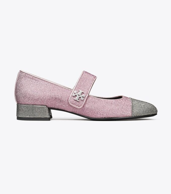 Ballettschuhe mit Kappe, Mary Jane und Pavé-Absatz Ballettschuhe mit Kappe, Mary Jane und Pavé-Absatz