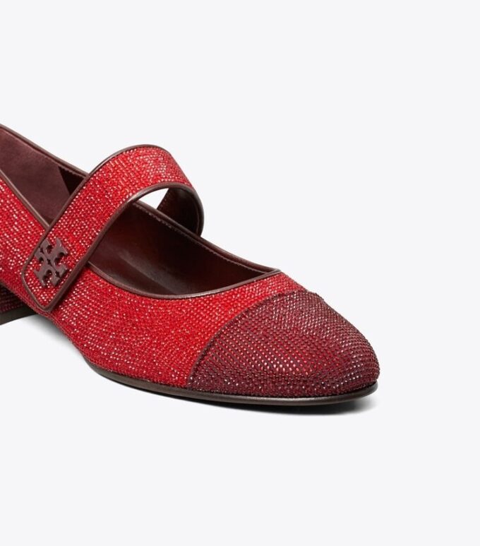 Ballettschuhe mit Kappe, Mary Jane und Pavé-Absatz Ballettschuhe mit Kappe, Mary Jane und Pavé-Absatz