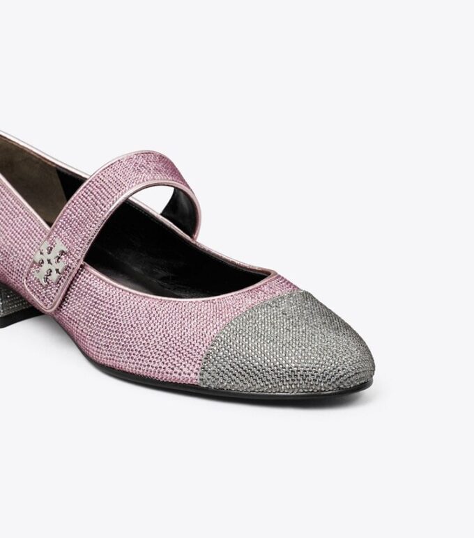 Ballettschuhe mit Kappe, Mary Jane und Pavé-Absatz Ballettschuhe mit Kappe, Mary Jane und Pavé-Absatz