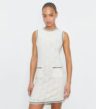 Baumwoll-Pointelle-Strickkleid