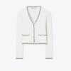 Baumwoll-Strickjacke mit Logo-Spitze Baumwoll-Strickjacke mit Logo-Spitze