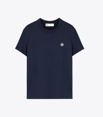 Baumwoll-T-Shirt mit gesticktem Logo