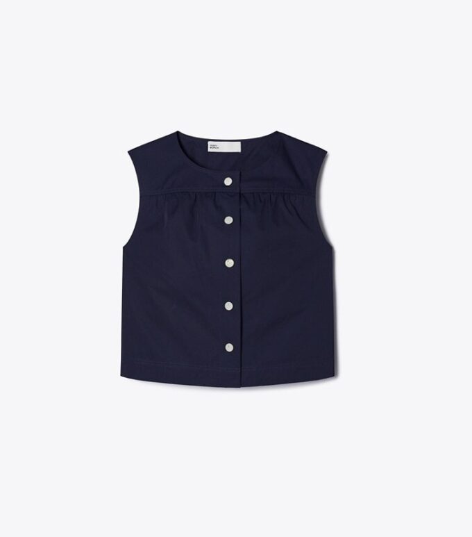 Baumwollpopeline-Bluse mit Knöpfen Baumwollpopeline-Bluse mit Knöpfen