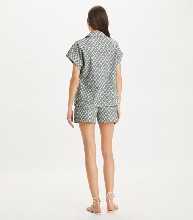 Bedruckte Baumwollpopeline-Shorts Bedruckte Baumwollpopeline-Shorts