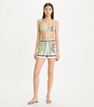 Bedruckte Leinen-Camp-Shorts
