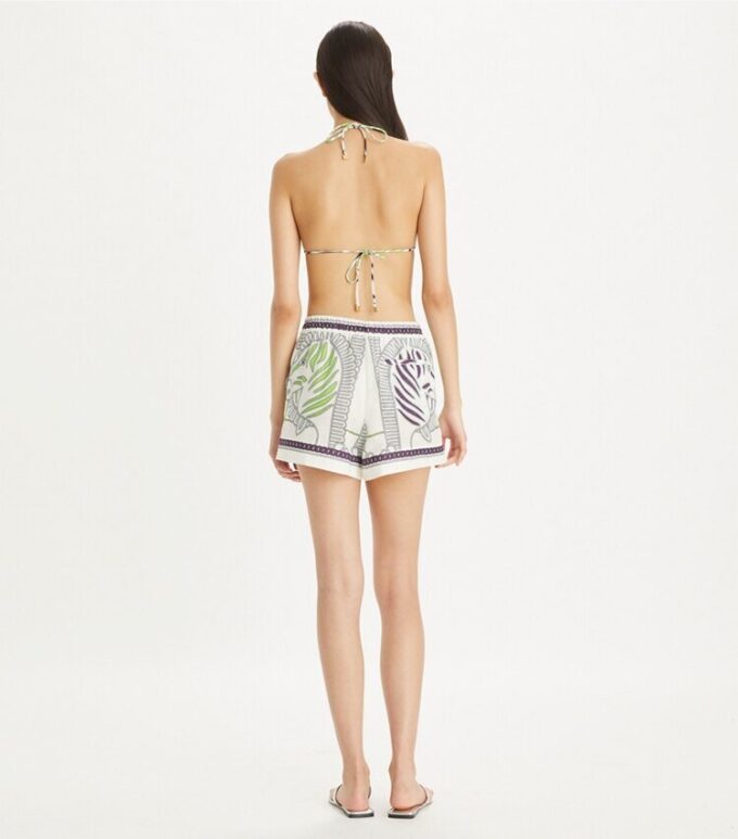 Bedruckte Leinen-Camp-Shorts Bedruckte Leinen-Camp-Shorts