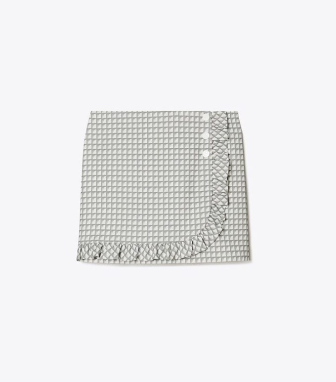 Bedruckter Golfrock mit Rüschen aus Twill Bedruckter Golfrock mit Rüschen aus Twill