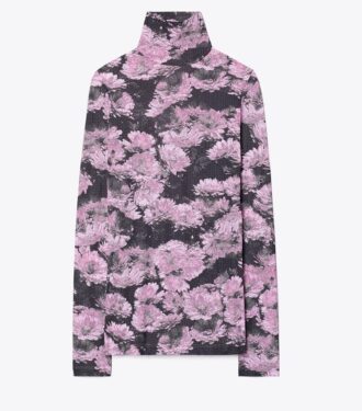 Bedruckter Jersey-Rollkragenpullover Bedruckter Jersey-Rollkragenpullover