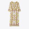 Bedruckter Kaftan aus Leinen-Gaze Bedruckter Kaftan aus Leinen-Gaze