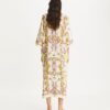 Bedruckter Kaftan aus Leinen-Gaze Bedruckter Kaftan aus Leinen-Gaze