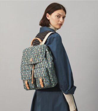 Bedruckter Nylon-Rucksack mit Klappe
