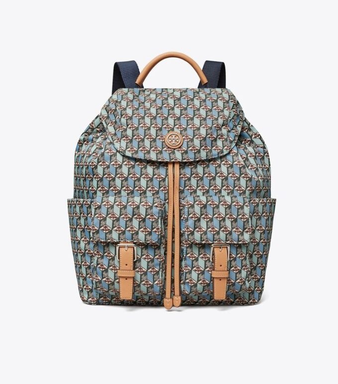 Bedruckter Nylon-Rucksack mit Klappe Bedruckter Nylon-Rucksack mit Klappe