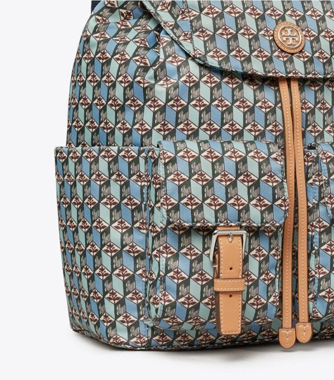 Bedruckter Nylon-Rucksack mit Klappe Bedruckter Nylon-Rucksack mit Klappe