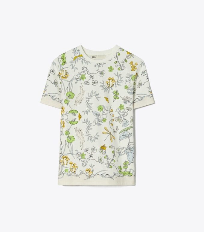 Bedrucktes Baumwoll-T-Shirt Bedrucktes Baumwoll-T-Shirt