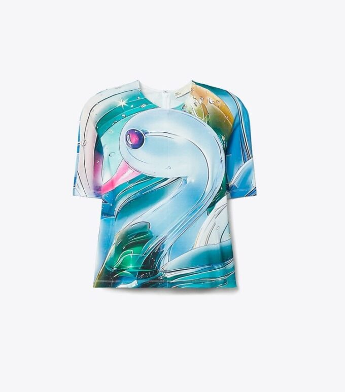 Bedrucktes Baumwoll-T-Shirt Bedrucktes Baumwoll-T-Shirt