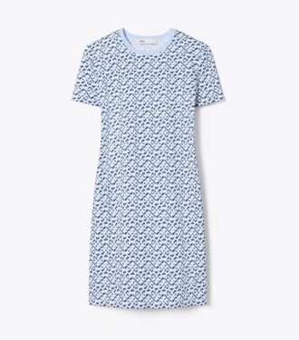 Bedrucktes Baumwoll-T-Shirt-Kleid