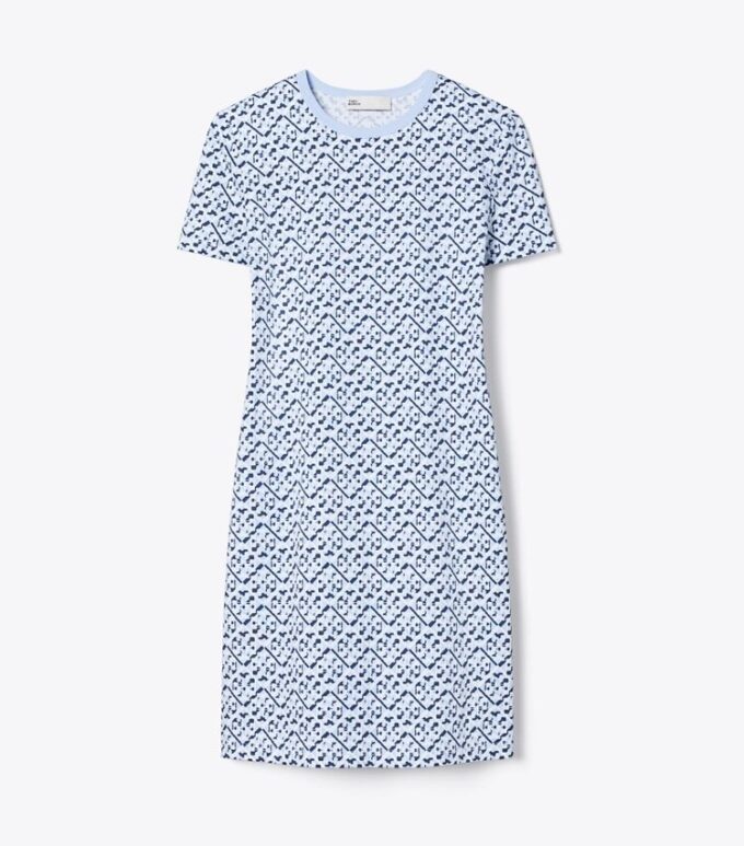Bedrucktes Baumwoll-T-Shirt-Kleid Bedrucktes Baumwoll-T-Shirt-Kleid
