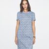 Bedrucktes Baumwoll-T-Shirt-Kleid Bedrucktes Baumwoll-T-Shirt-Kleid