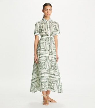 Bedrucktes Baumwollhemdkleid