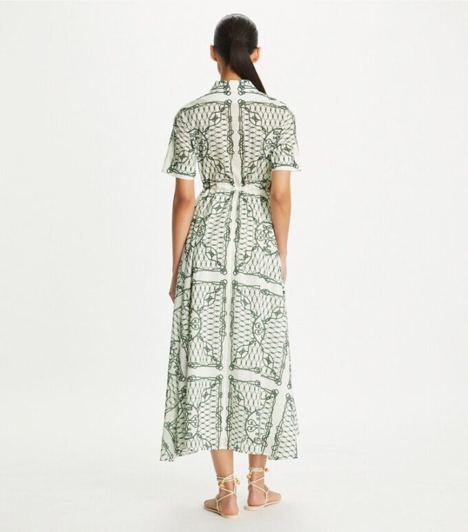 Bedrucktes Baumwollhemdkleid Bedrucktes Baumwollhemdkleid