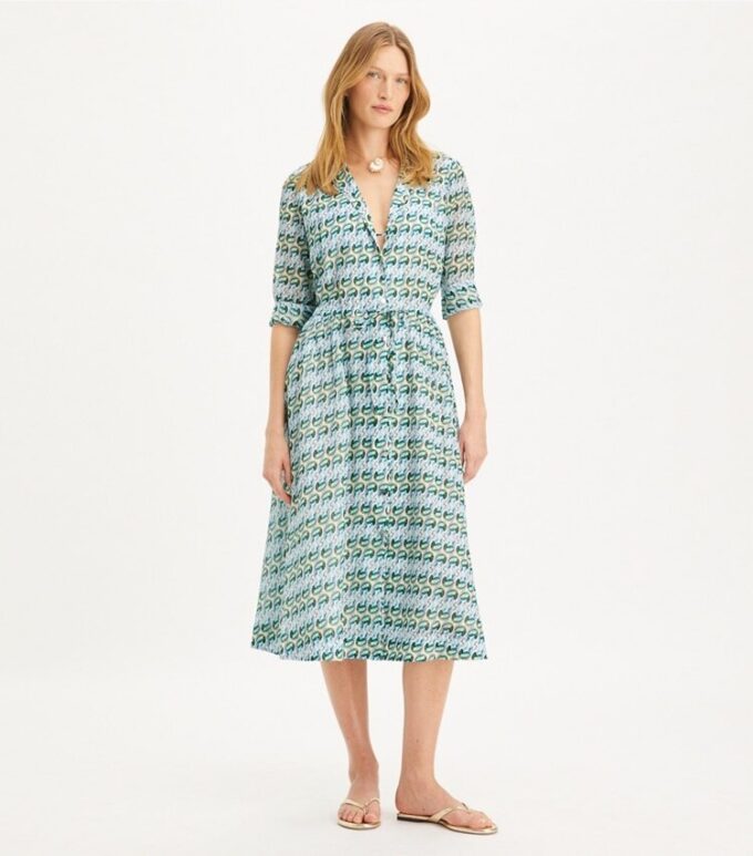 Bedrucktes Hemdkleid Bedrucktes Hemdkleid