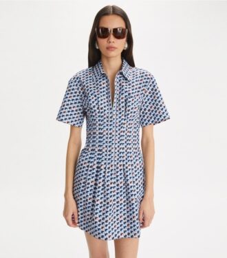 Bedrucktes Kleid aus Baumwollpopeline