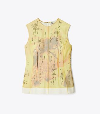 Bedrucktes Organza-Oberteil