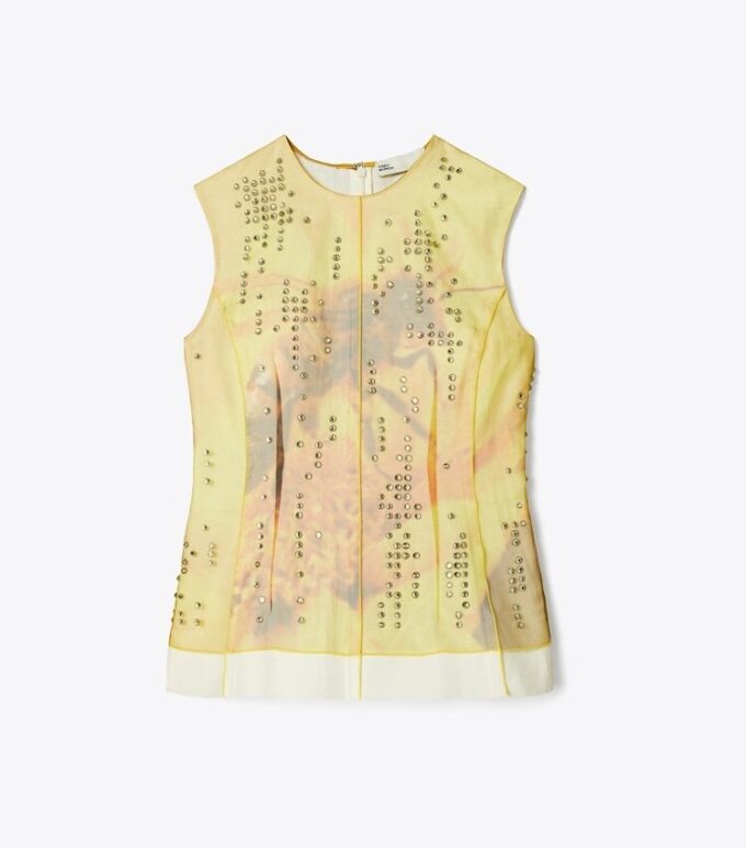 Bedrucktes Organza-Oberteil Bedrucktes Organza-Oberteil