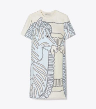 Bedrucktes Seiden-T-Shirt-Kleid