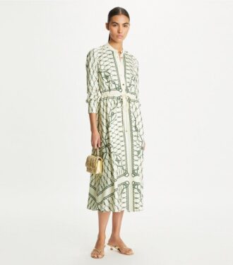Bedrucktes Seidenhemdkleid