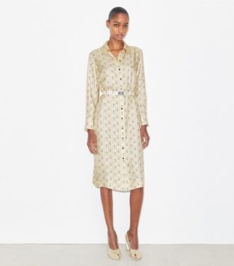 Bedrucktes Seidenhemdkleid