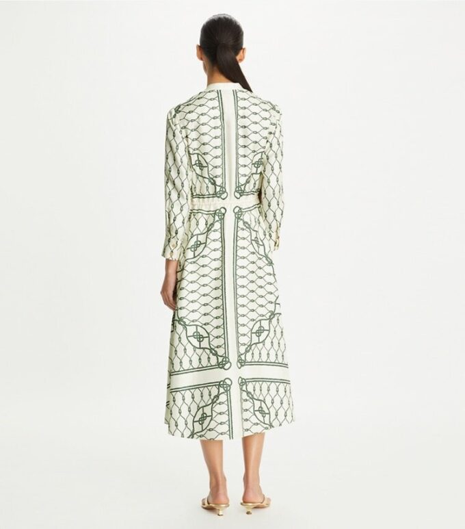 Bedrucktes Seidenhemdkleid Bedrucktes Seidenhemdkleid