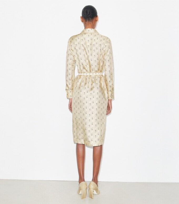 Bedrucktes Seidenhemdkleid Bedrucktes Seidenhemdkleid