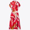 Bedrucktes Seidentwill-Hemdkleid Bedrucktes Seidentwill-Hemdkleid