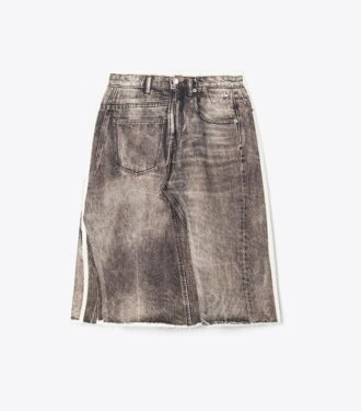 Überdruckter dekonstruierter Jeansrock