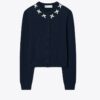Bestickte Strickjacke aus Merino und Kaschmir Bestickte Strickjacke aus Merino und Kaschmir