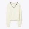 Bestickter Wollpullover Bestickter Wollpullover