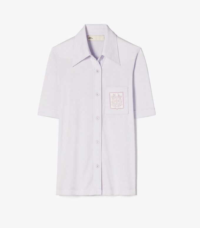 Besticktes Polohemd aus merzerisierter Baumwolle Besticktes Polohemd aus merzerisierter Baumwolle